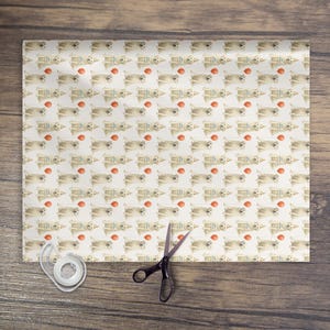 Great Pyrenees Birthday Wrapping Paper Roll, Pyr Dog Gift Wrap, Neutral Off-White Background image 6