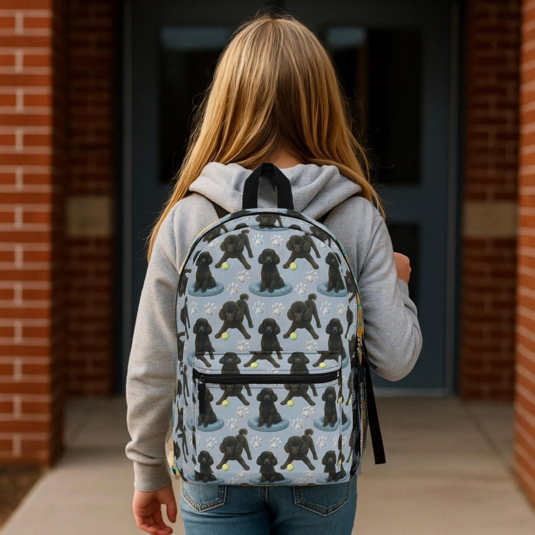 Black Poodle Backpack, Cute Back to School Bag for Dog  display picture 1
