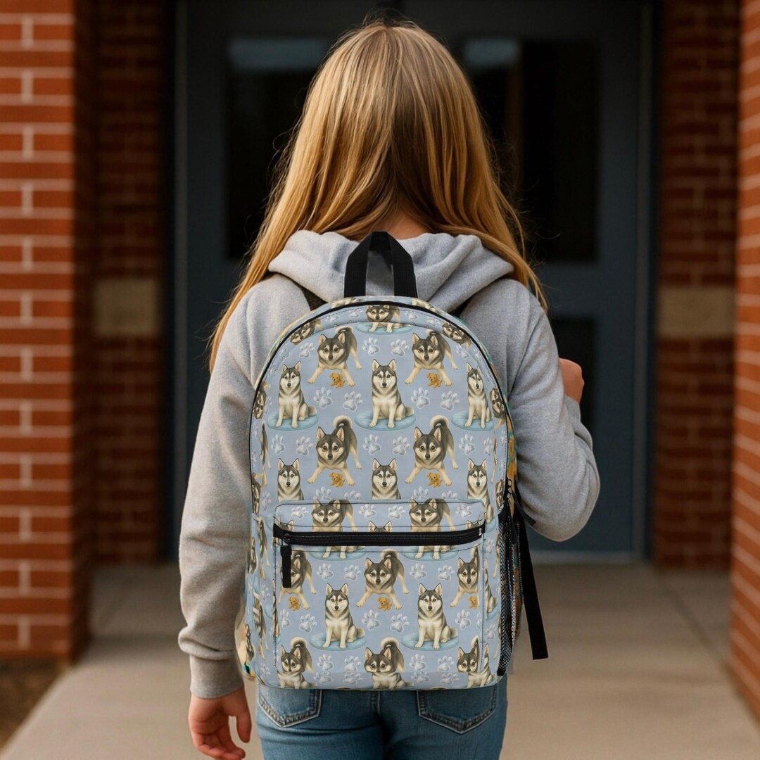 Alaskan Klee Kai Backpack, Cute Back to School Bag for Dog Lovers ...