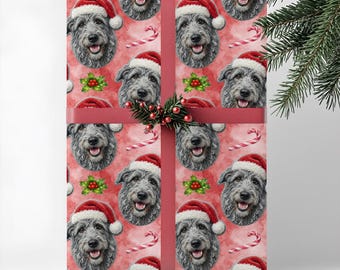Scottish Deerhound Dog Gift Wrap, Christmas Wrapping Paper, Premium Pet Breed Holiday Series