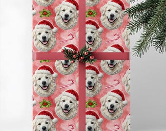 Great Pyrenees Dog Gift Wrap, Pyr Christmas Wrapping Paper, Premium Pet Breed Holiday Series