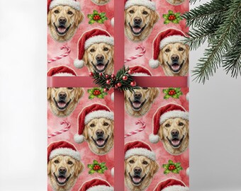 Yellow Labrador Retriever Dog Gift Wrap, Christmas Wrapping Paper, Premium Pet Breed Holiday Series