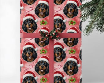 Gordon Setter Dog Gift Wrap, Christmas Wrapping Paper, Premium Pet Breed Holiday Series