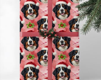 Bernese Mountain Dog Gift Wrap, Christmas Wrapping Paper, Premium Pet Breed Holiday Series