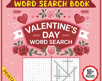 Valentine Word Search Puzzle Book: Fun Printable Game (Digital Download)