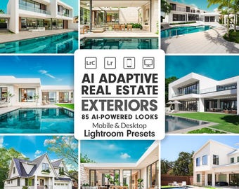 AI Real Estate Exteriors Lightroom Presets: Sky, Architecture, Mobile & Desktop