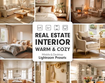 温かみのある居心地の良いインテリアLightroomプリセット53選｜不動産・ライフスタイル住宅写真バンドル｜モバイル・デスクトップ向けホームデコレーション用フィルター