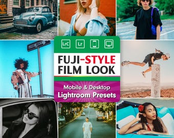 富士フィルム風プリセット Lightroom: 70種類のビンテージ写真フィルター、レトロ写真、モバイルデスクトップ