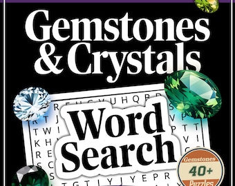 宝石とクリスタルのワードサーチパズル（デジタルダウンロード）
