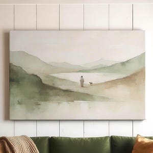 Psalm 23 Leinwanddruck | Jesus und das Lamm Wandkunst | Christliches Geschenk für Zuhause oder Gebetsraum