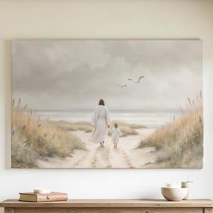 Christliche Kinderzimmer Leinwand Kunst | Jesus Leinwand für Baby Zimmer | Taufgeschenk oder Taufe Geschenkidee | Neugeborenen Geschenk