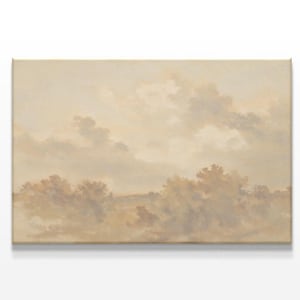 Tela de paisagem neutra | Impressão de natureza vintage | Arte de parede grande | Tela extragrande | Arte de parede de natureza minimalista | Paisagem tranquila