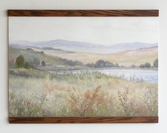 Sage Green Tapestry Wall Art | Nature Landscape Hanging Decor