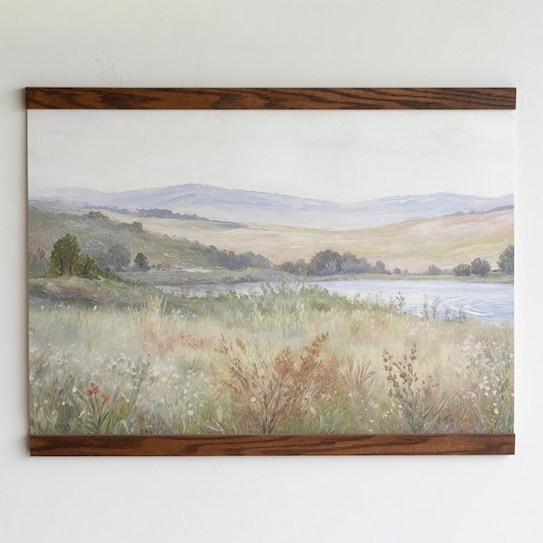 Sage Green Tapestry Wall Art | Nature Landscape Hanging Decor