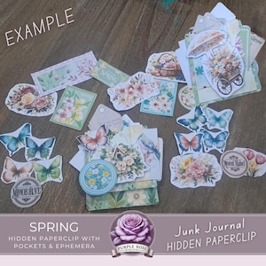 Frühling versteckte Büroklammern Kit mit Taschen | Blumen Büroklammer | 3 Stile Mix & Match | Druckbare digitale Lesezeichen | Basteln DIY | Druckbar