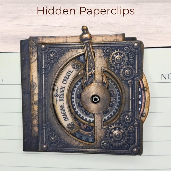 Steampunk Hidden Paperclips Kit: Set of 5 with surprise elements and decorations (JPG&PDF)