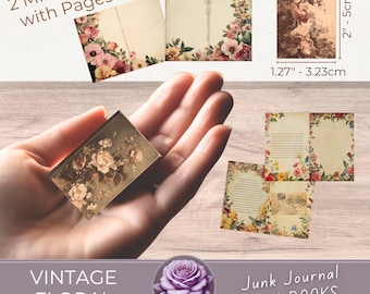Vintage Floral Mini Book Covers & Pages: Mini DIY Printable (Digital Download)