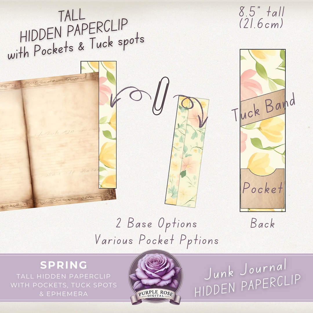 Spring Floral Hidden Paperclip Kit: Printable DIY Craft (PDF Download ...