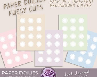 Mini Paper Doilies Fussy Cuts: Junk Journal Ephemera (Digital Download)