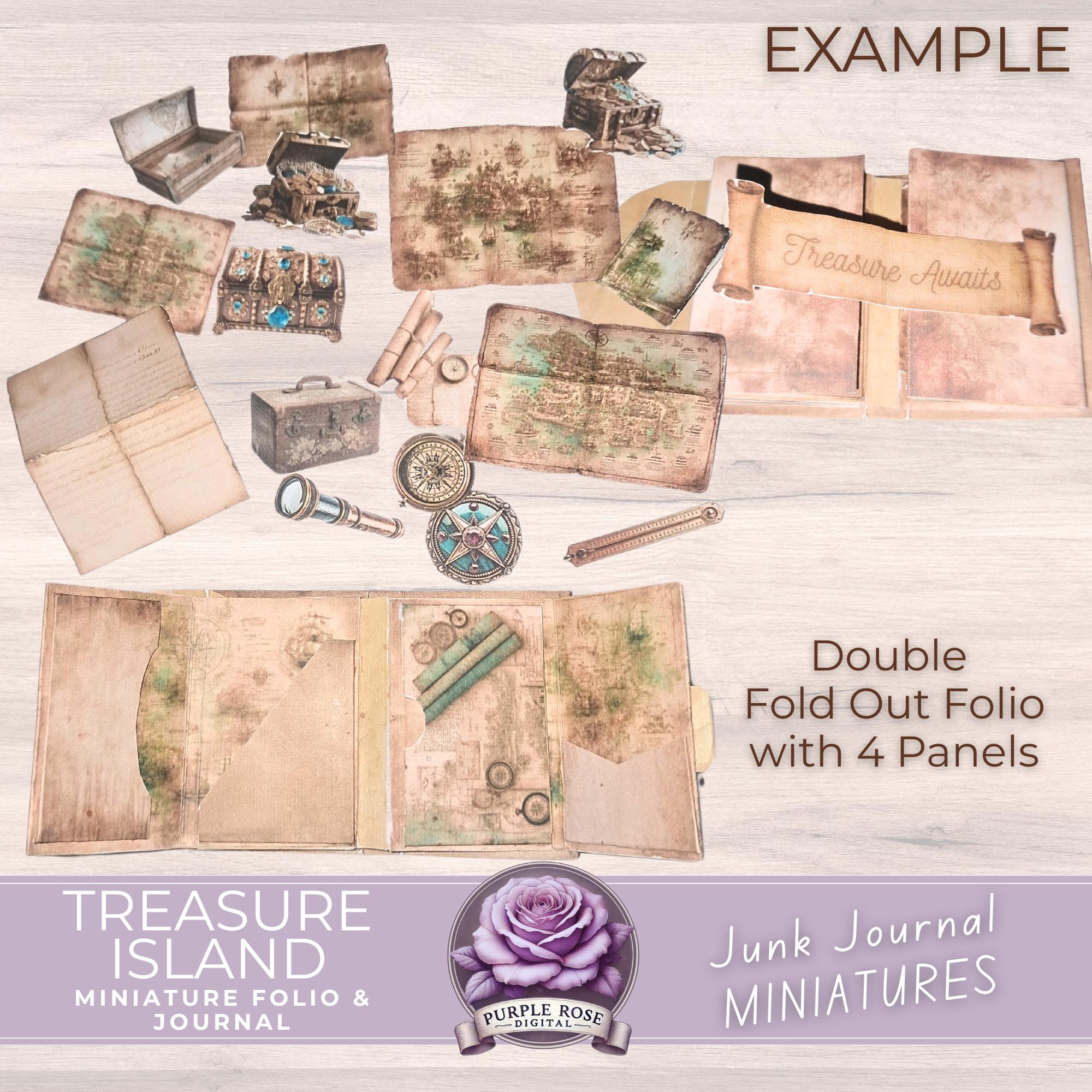Treasure Island Mini Junk Journal Folio Kit (PDF & Jpegs Download) - Etsy