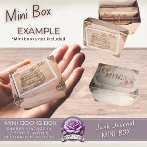 Shabby Vintage Mini Book Box Printable: DIY Junk Journal Mini Storage (PDF Download)
