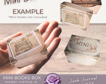 Shabby Vintage Mini Book Box Printable: DIY Junk Journal Mini Storage (PDF Download)
