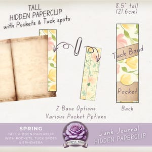 Frühling GROSSE versteckte Büroklammern Kit mit Taschen | Blumen Büroklammer |2 Styles Mix & Match | Druckbare digitale Lesezeichen | Basteln DIY