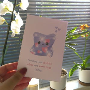 Positieve vibes | A6-wenskaart - 300 gsm - optioneel aangepast persoonlijk bericht - opbeurende wenskaarten | Aanmoedigingskaart: steunkaart