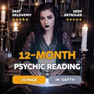 12-Month In-Depth Psychic Reading – 20-Page Spiritual Guidance | Future Predictions for Love, Career & What’s Next