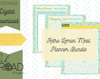 Retro Lemon Meal Planning Bundle Printables