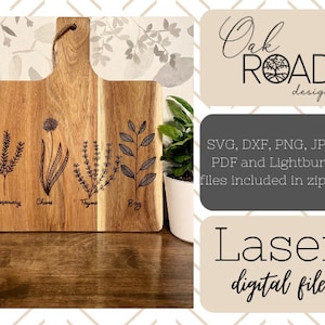 Hand drawn herb SVG for laser,
