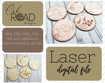 Landscape bundle SVG for laser engraving