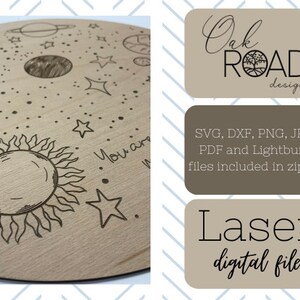 Space pattern SVG for laser engraving