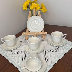 Johnson Brothers  - Richmond White, Cup & Saucer sets-  Classic Ironstone Elegance - Made In England