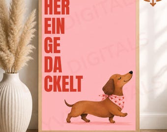 Dachshund poster, dachshund decor, dachshund gift, wall poster, dachshund present, gift for dog owners, gift for dog lovers, gift idea
