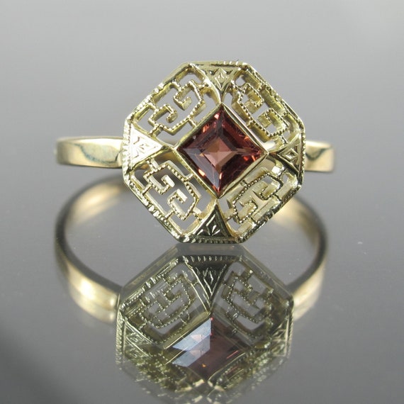 Antique Art Deco 10K White Gold Filigree Ring ***Upcycled Bar Brooch Conversion***