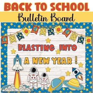 Space Classroom Bulletin Board Kit: Rocket, Astronaut Decor (Digital Download)