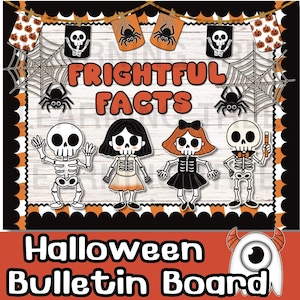 Skeleton Themed Classroom Halloween Bulletin Board Set, Door Decorations (Digital Download)