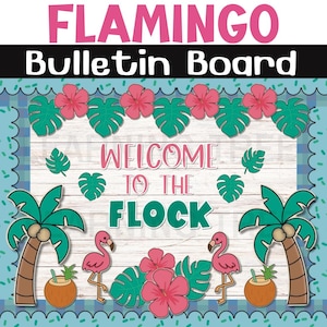 Flamingo Bulletin Board: Tropical Classroom Decor (Digital Download)
