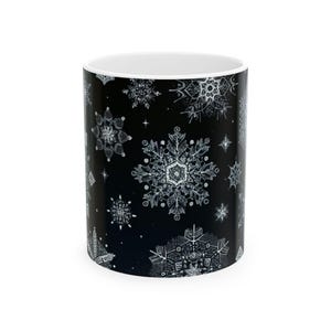 Schneeflocke Weihnachtstasse | Winterurlaub Tasse, Weihnachtsschneeflocke Kaffeetasse, 11 Unze und 15 Unze | Weihnachtsgeschenke für Sie, Ihn, Tasse für Heiß