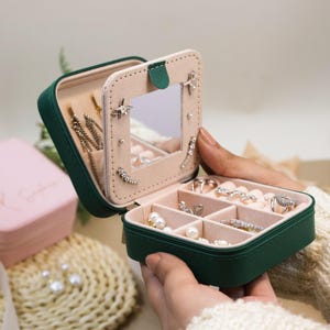 Joyero personalizado, joyero con nombre personalizado, joyero para dama de honor, regalo para ella, joyero de viaje, regalo de Navidad