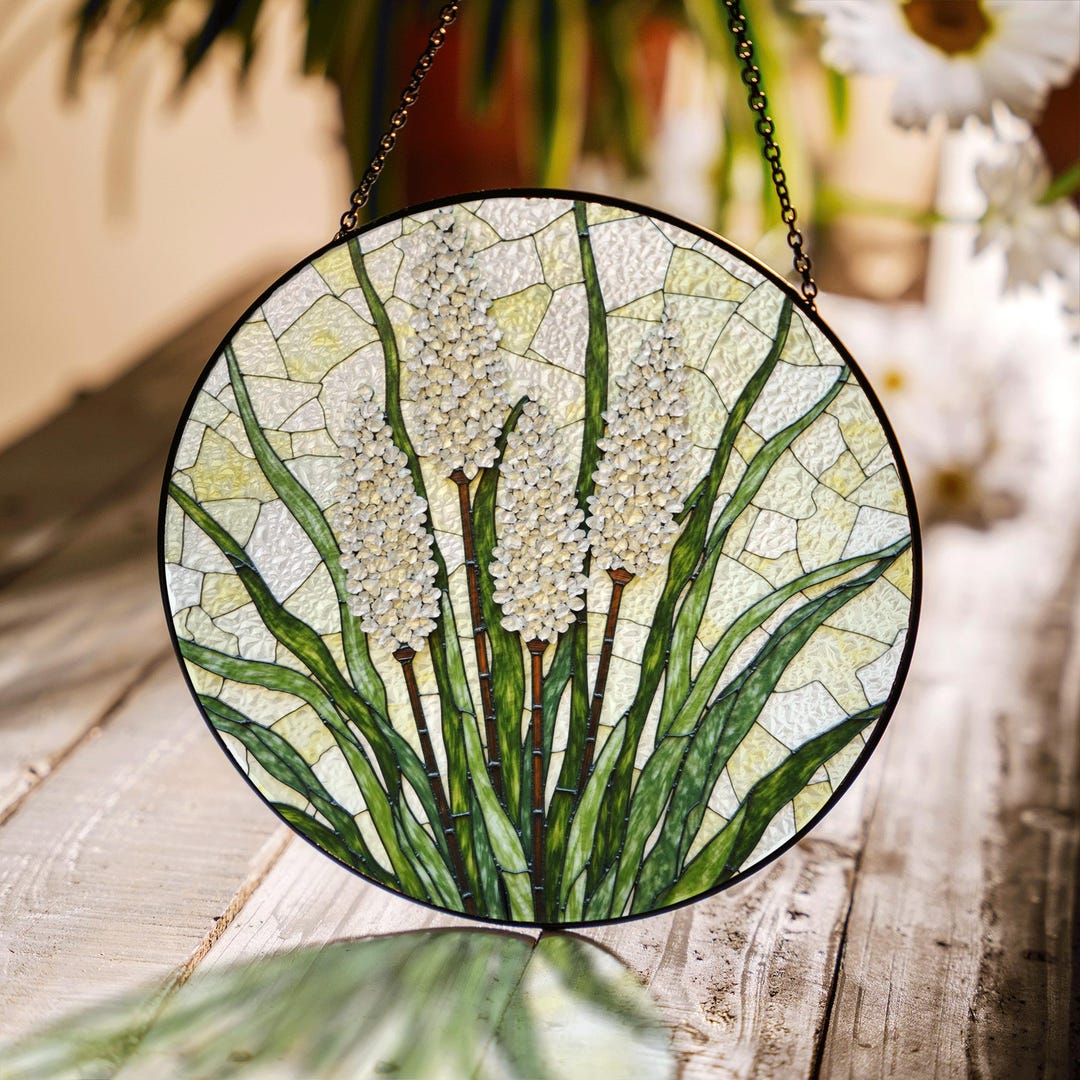 Lily of the Valley Flowers Green Stained Glass Suncatcher Nature Decor ...