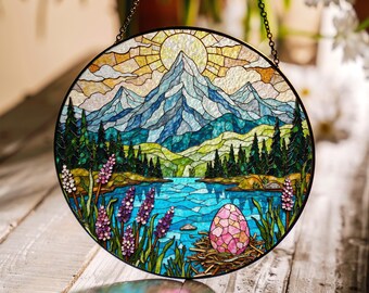 タチアオイ：ステンドグラス風の窓飾り - Etsy 日本