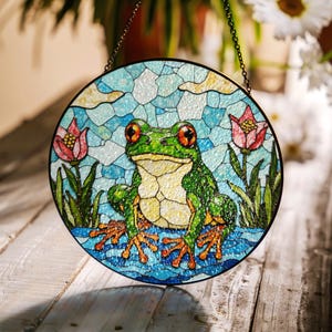 Acchiappasole a forma di rana in vetro colorato, design naturale, regalo primaverile per gli amanti degli animali