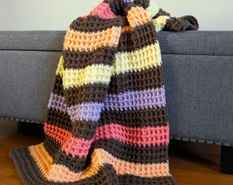 Waffle Stitch Crochet Blanket Pattern - Easy Textured Crochet Throw Pattern - Crochet Baby Blanket Pattern