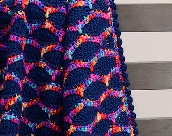 Schema per coperta all'uncinetto - Facile schema per coperta per neonati all'uncinetto con mattoni ondulati - Schema PDF per coperta afghana moderna all'uncinetto