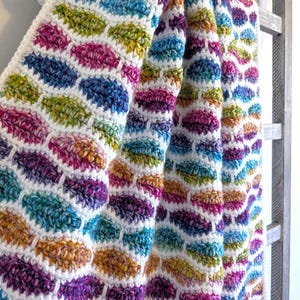 Crochet Baby Blanket Pattern – Beginner Crochet Blanket – Modern and Colorful Crochet Throw – Unicorn Mane Blanket