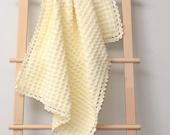 Crochet Baby Blanket Pattern - Easy Blanket Crochet Pattern - Beginner Friendly Textured Crochet Throw - Soft and Cuddly Crochet Afghan