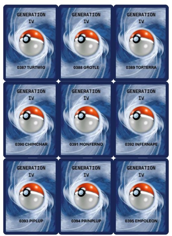 Pokemon Trading Card Album Place Holder - Generation 4 - Etsy Pokemon Trading Card Album Place Holder - Generation 4 - Etsy