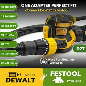 FESTOOL™ CLEANTEC CT™ D27 Dust Extractor to DeWalt™ Air-Lock™ tools,Miele,Festool,Milwaukee,Makita